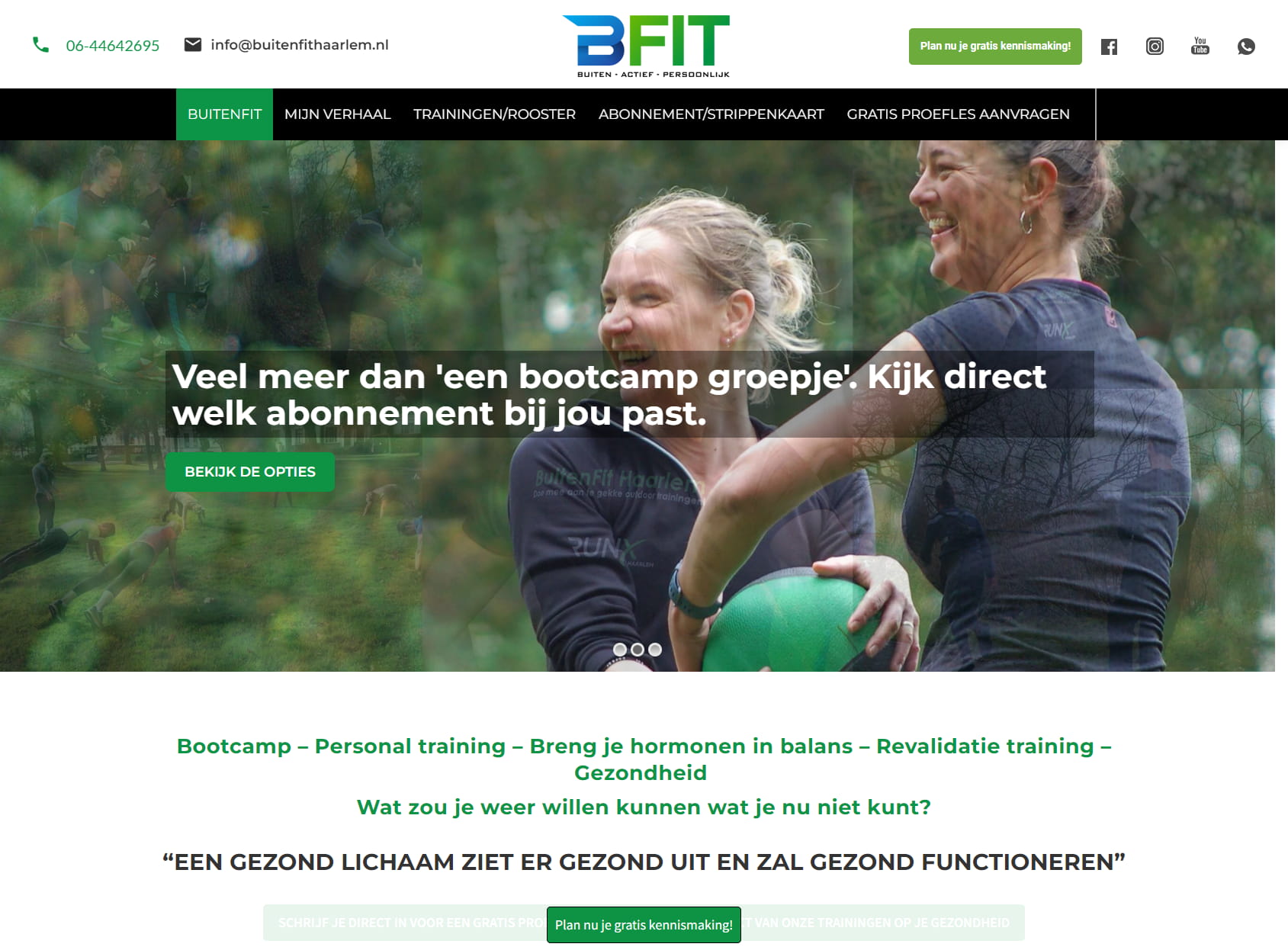 BuitenFit Haarlem + indoor voor personal training