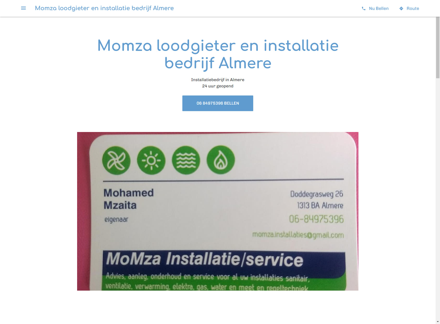 Momza loodgieter en installatie bedrijf Almere