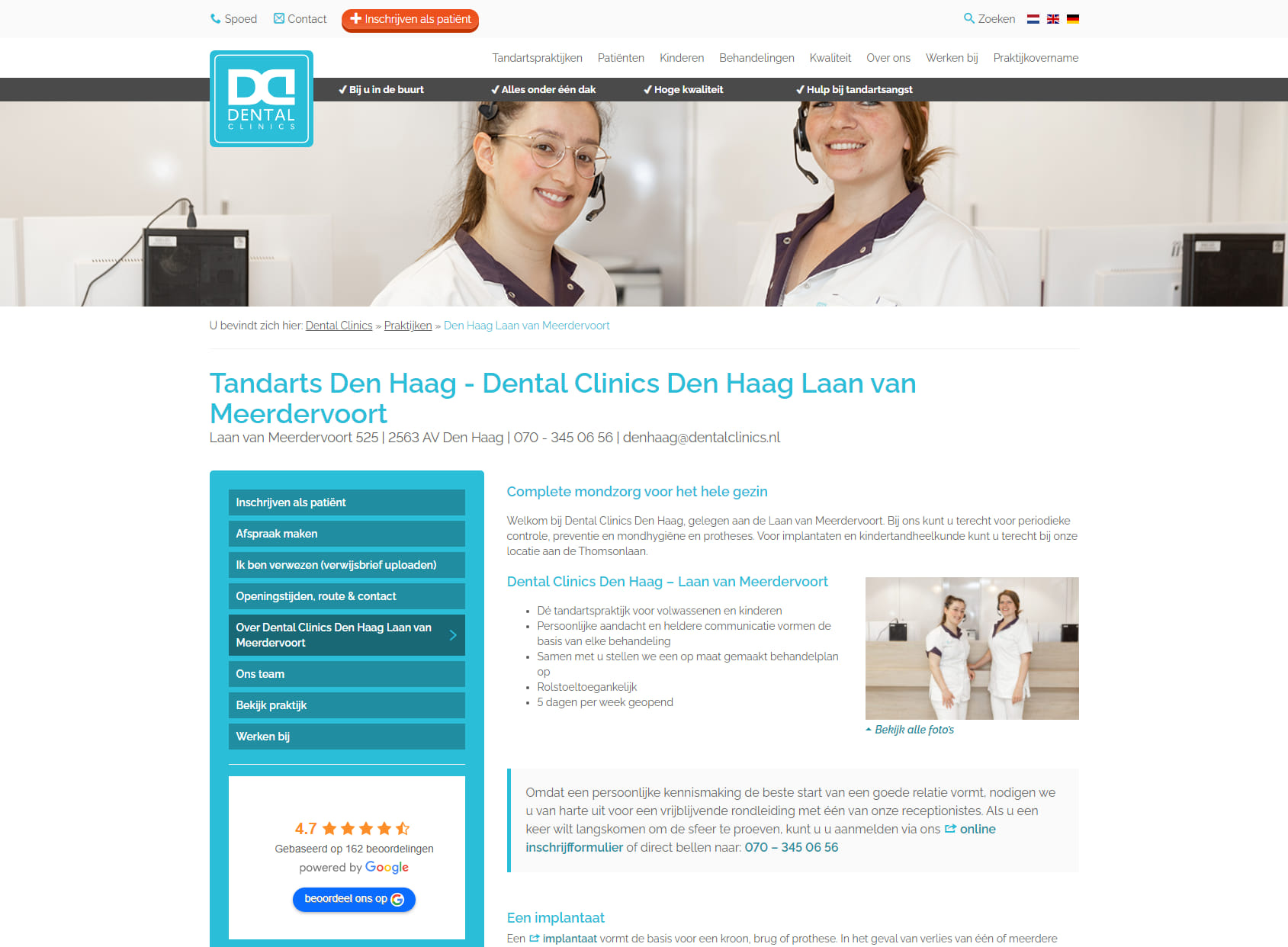 Dental Clinics Den Haag Laan van Meerdervoort